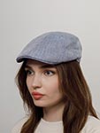 Кепка HAMMABURG арт. 6613503 DUCK CAP HERRINGBONE LINEN (синий / белый)
